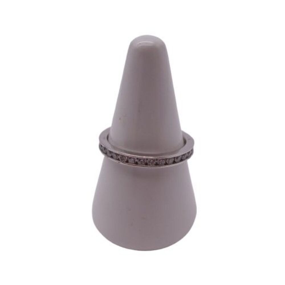 SW Sterling Silver 925 CZ Round Cut Shape Ring Silver Tone Fashion jewelry